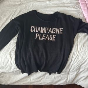 Champagne Please oversized black sweater